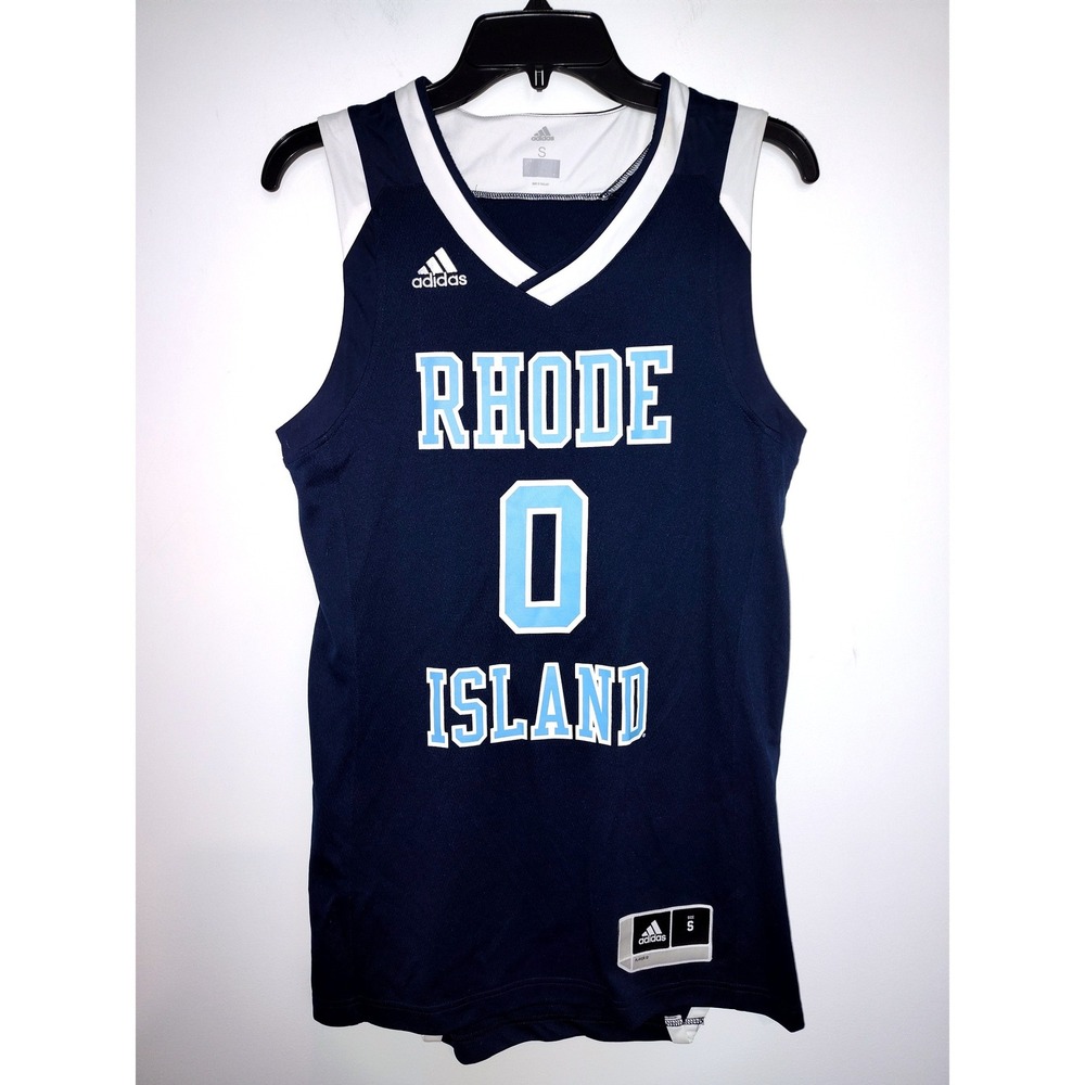 Adidas Rhode Island Rams Basketball Jersey Navy Blue White URI Men Small 0